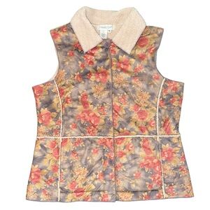 Coldwater Creek Cream Faux Suede Vest
